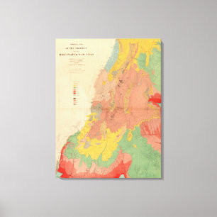 Geologische kaart van Utah Canvas Afdruk