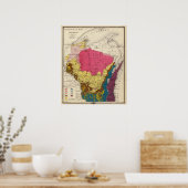Geologische kaart van Wisconsin Poster (Keuken)