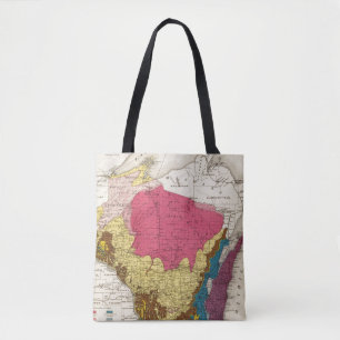 Geologische kaart van Wisconsin Tote Bag