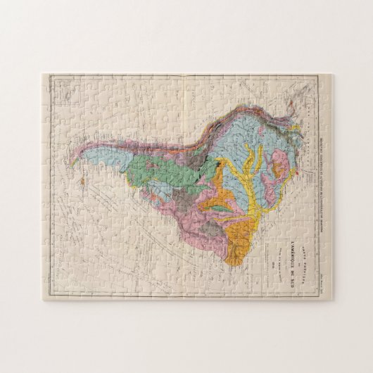  Geologische Kaart van Zuid-Amerika (1873) Legpuzzel (Horizontaal)