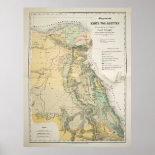 Geologische kaart voor  Egypte (1842) Poster