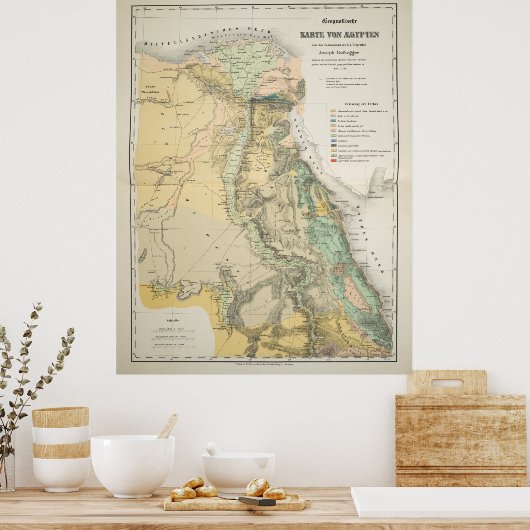 Geologische kaart voor Egypte (1842) Poster (Keuken)
