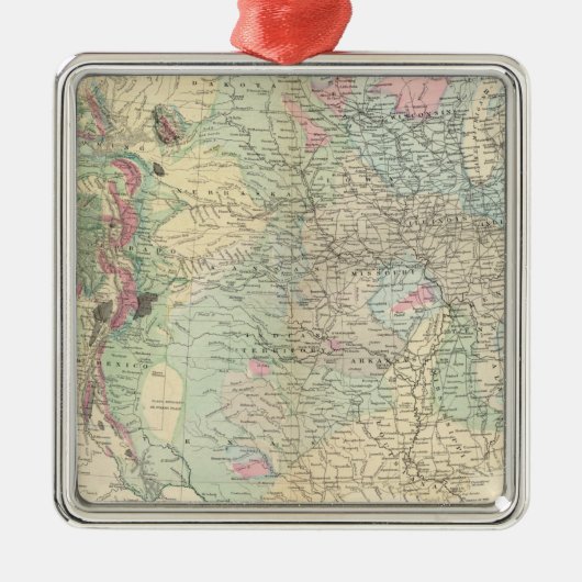 Geologische kaart VS Metalen Ornament (Voorkant)