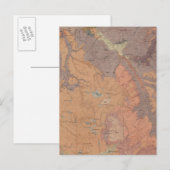 Geologische kaart, Yellowstone National Part, Wyom Briefkaart (Voorkant / Achterkant)
