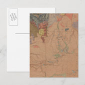 Geologische kaart, Yellowstone National Part, Wyom Briefkaart (Voorkant / Achterkant)