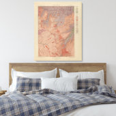 Geologische kaart, Yellowstone National Part, Wyom Canvas Afdruk (Insitu (Slaapkamer))