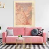 Geologische kaart, Yellowstone National Part, Wyom Canvas Afdruk (Insitu (Woonkamer))