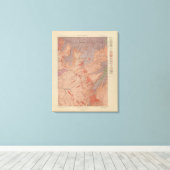 Geologische kaart, Yellowstone National Part, Wyom Canvas Afdruk (Insitu (Houten vloer))