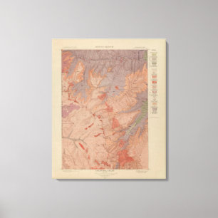 Geologische kaart, Yellowstone National Part, Wyom Canvas Afdruk