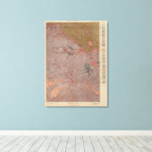 Geologische kaart, Yellowstone National Part, Wyom Canvas Afdruk (Insitu (Houten vloer))