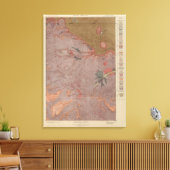 Geologische kaart, Yellowstone National Part, Wyom Canvas Afdruk (Insitu (Woonkamer))