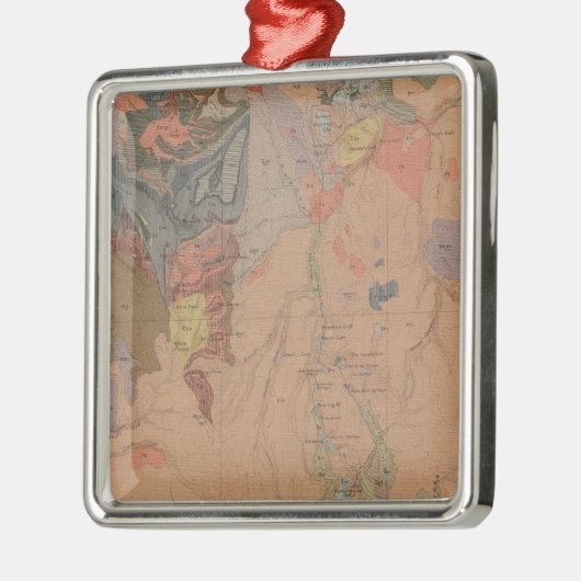 Geologische kaart, Yellowstone National Part, Wyom Metalen Ornament (Links)
