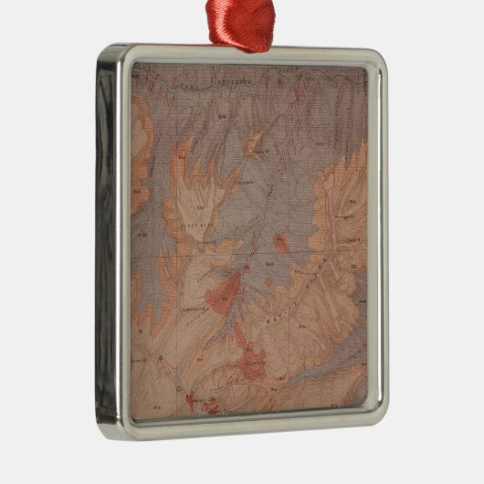 Geologische kaart, Yellowstone National Part, Wyom Metalen Ornament (Rechts)