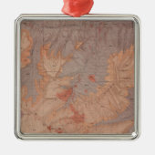 Geologische kaart, Yellowstone National Part, Wyom Metalen Ornament (Voorkant)