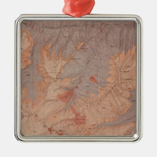 Geologische kaart, Yellowstone National Part, Wyom Metalen Ornament (Voorkant)