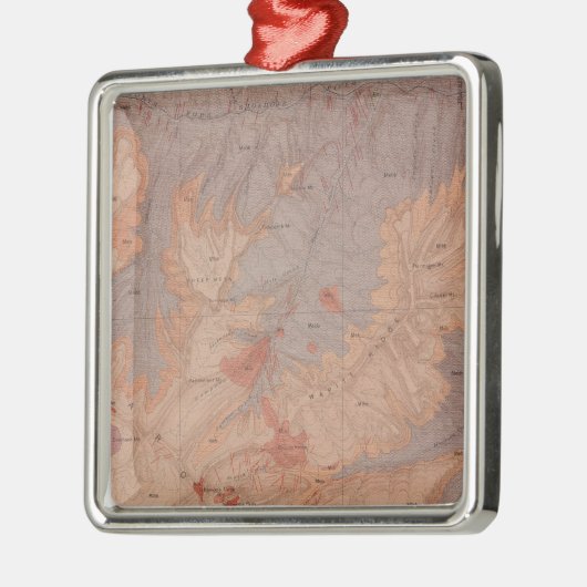 Geologische kaart, Yellowstone National Part, Wyom Metalen Ornament (Links)