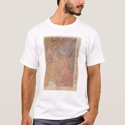 Geologische kaart, Yellowstone National Part, Wyom T-shirt (Voorkant)