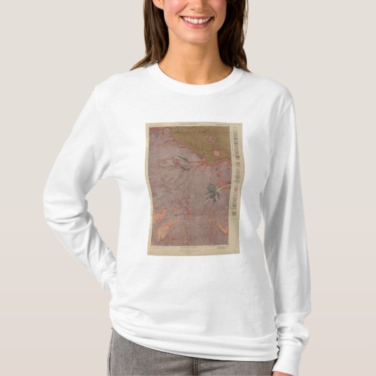 Geologische kaart, Yellowstone National Part, Wyom T-shirt (Voorkant)