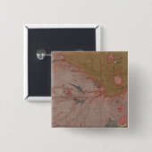 Geologische kaart, Yellowstone National Part, Wyom Vierkante Button 5,1 Cm (Voorkant /achterkant)