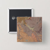 Geologische kaart, Yellowstone National Part, Wyom Vierkante Button 5,1 Cm (Voorkant /achterkant)