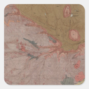 Geologische kaart, Yellowstone National Part, Wyom Vierkante Sticker