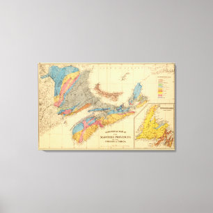 Geologische kaart, zeeprovincies canvas afdruk
