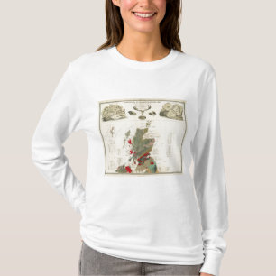 Geologische, paleontologische kaart van de Britse  T-shirt
