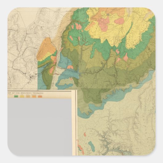 Geologische plattegronden vierkante sticker (Voorkant)