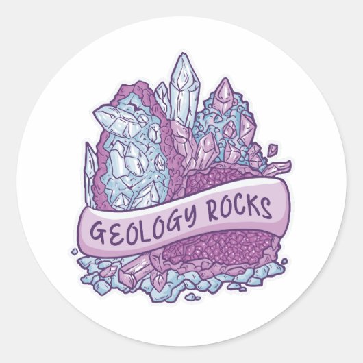 Geologische rotsuitnodiging ronde sticker (Voorkant)