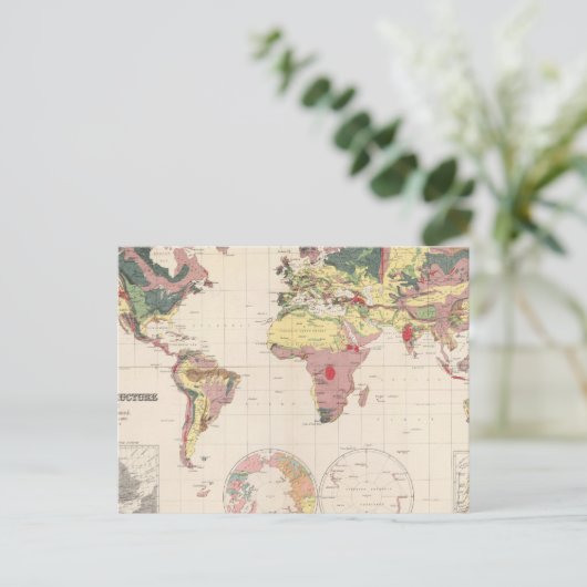 Geologische structuur van het wereldbol briefkaart (Staand voorkant)