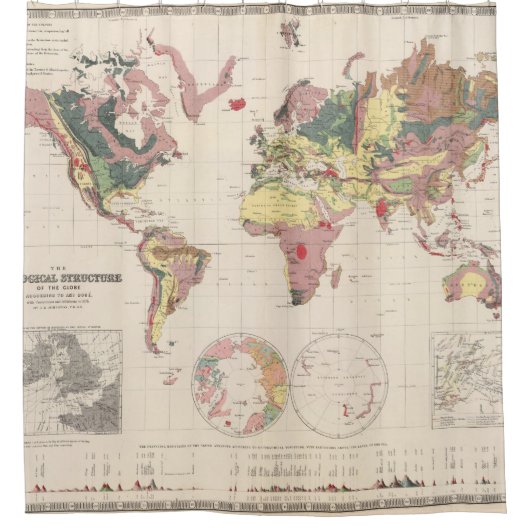 Geologische structuur van het wereldbol douchegordijn (Voorkant)