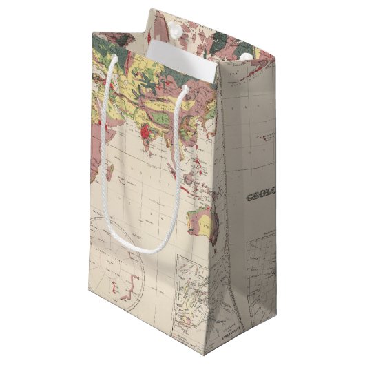 Geologische structuur van het wereldbol klein cadeauzakje (Voorkant Gekanteld)