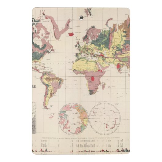 Geologische structuur van het wereldbol mini klembord (Achterkant)