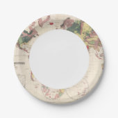 Geologische structuur van het wereldbol papieren bordje (Voorkant)