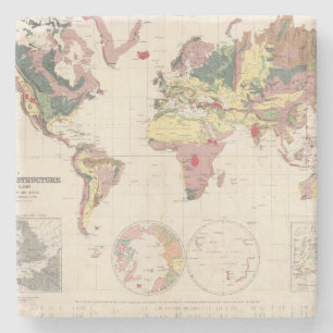 Geologische structuur van het wereldbol stenen onderzetter