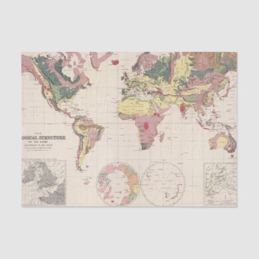 Geologische structuur van het wereldbol tissuepapier (Voorkant)