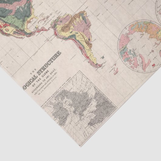 Geologische structuur van het wereldbol tissuepapier (Detail)