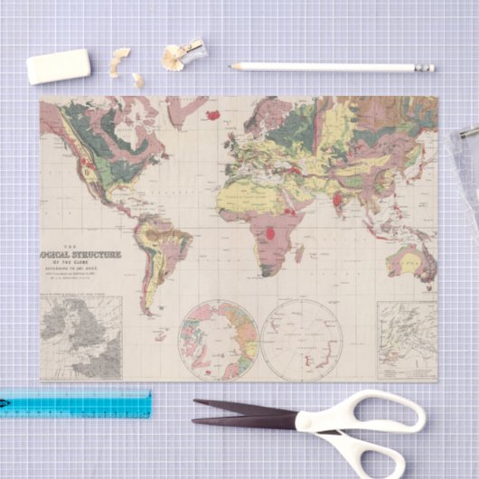 Geologische structuur van het wereldbol tissuepapier (Craft)