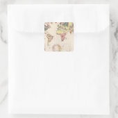 Geologische structuur van het wereldbol vierkante sticker (Tas)