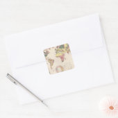 Geologische structuur van het wereldbol vierkante sticker (Envelop)