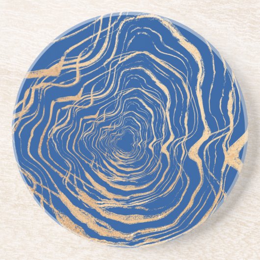 Geologische Vortex met Golden Ripple Design Zandsteen Onderzetter (Voorkant)