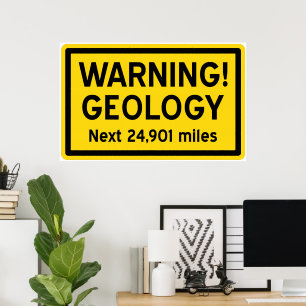 Geologische waarschuwing poster
