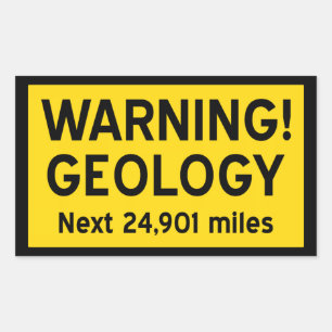 Geologische waarschuwing rechthoekige sticker