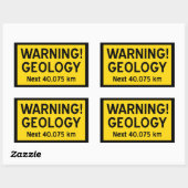 Geologische waarschuwingsbord (metrisch) rechthoekige sticker (Vel)