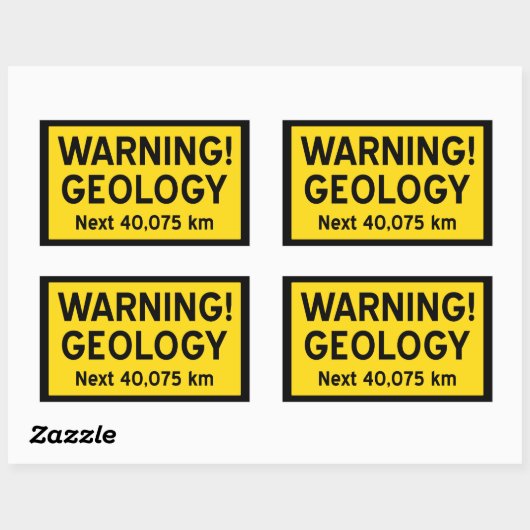Geologische waarschuwingsbord (metrisch) rechthoekige sticker (Vel)