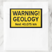 Geologische waarschuwingsbord (metrisch) rechthoekige sticker (Tas)