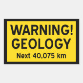 Geologische waarschuwingsbord (metrisch) rechthoekige sticker (Voorkant)