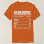 Geologist Funny Nutritional Facts T-shirt (Design voorkant)