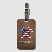 Geologist Hamer en Schild - Amerikaanse vlag Bagagelabel (Voorkant (verticaal))