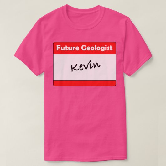 Geologist Name Tag Kevin T-shirt (Design voorkant)